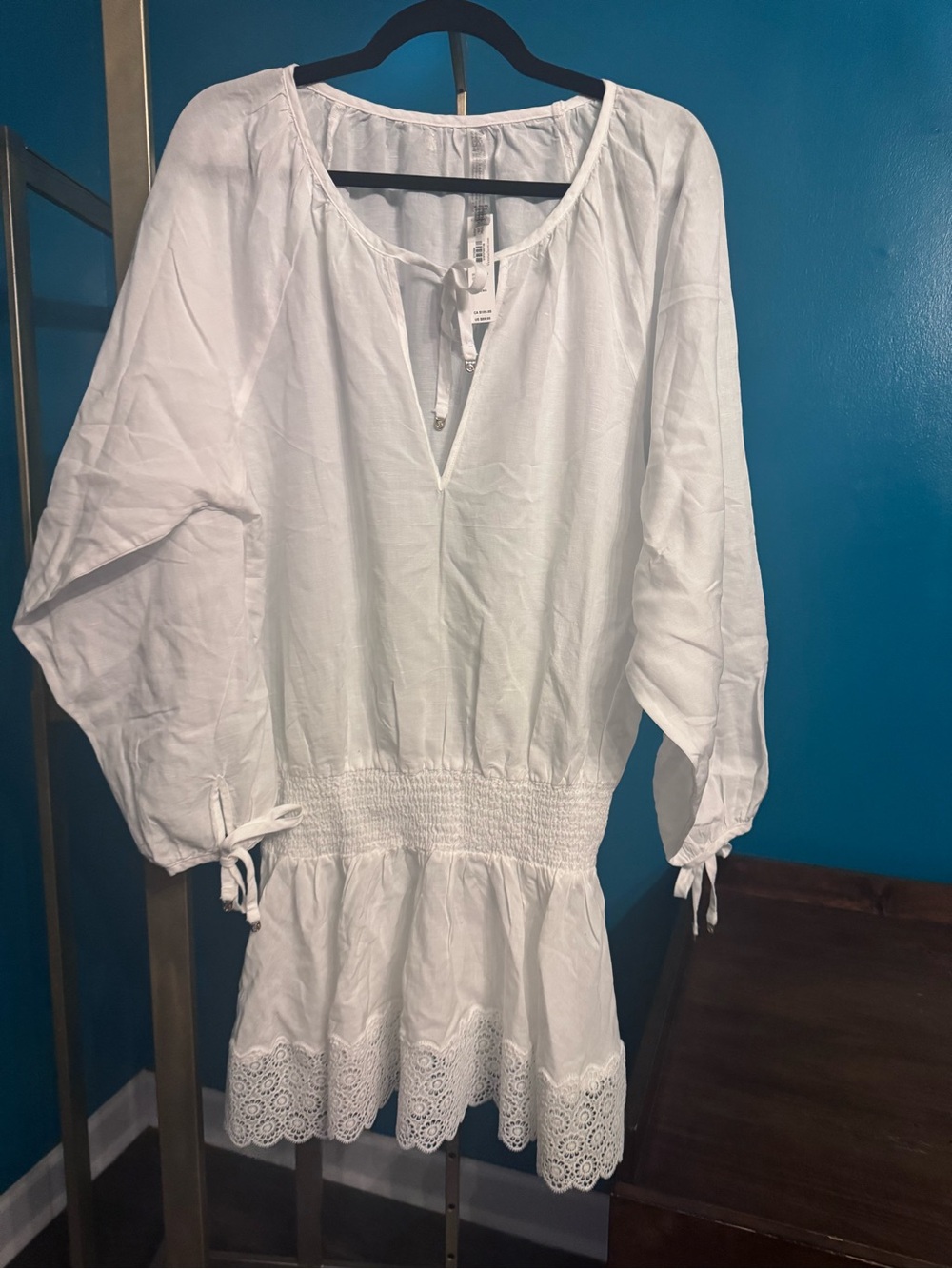 Victoria's Secret White Eyelet Hem Swim Coverup Tunic